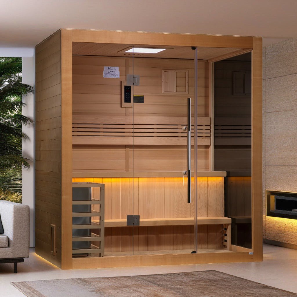 Golden Designs "Forssa Edition" 4 Person Traditional Sauna - Canadian Red Cedar Interior