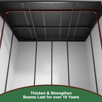 Heavy Duty Weather-Resistant Polypropylene Storage Shed With Floor And Reinforced Steel Frame