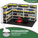 Heavy Duty Weather-Resistant Polypropylene Storage Shed With Floor And Reinforced Steel Frame