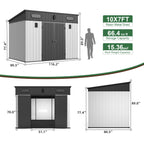 Heavy Duty Weather-Resistant Polypropylene Storage Shed With Floor And Reinforced Steel Frame