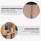 Heavy Duty Premium Outdoor All-Season Wooden Cedar Hardtop Gazebo With Metal Roof & Back Curtains 10x12FT