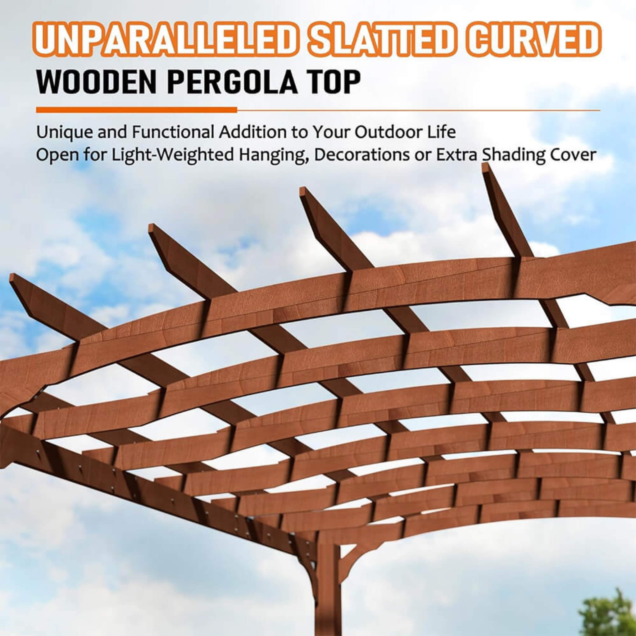 Outdoor All-Season Backyard Patio Cedar Wood Gazebo Pergola With Arched Roof [10x12FT]