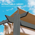 Heavy-Duty Outdoor Retractable Aluminum Pergola With Weather-Resistant Canopy