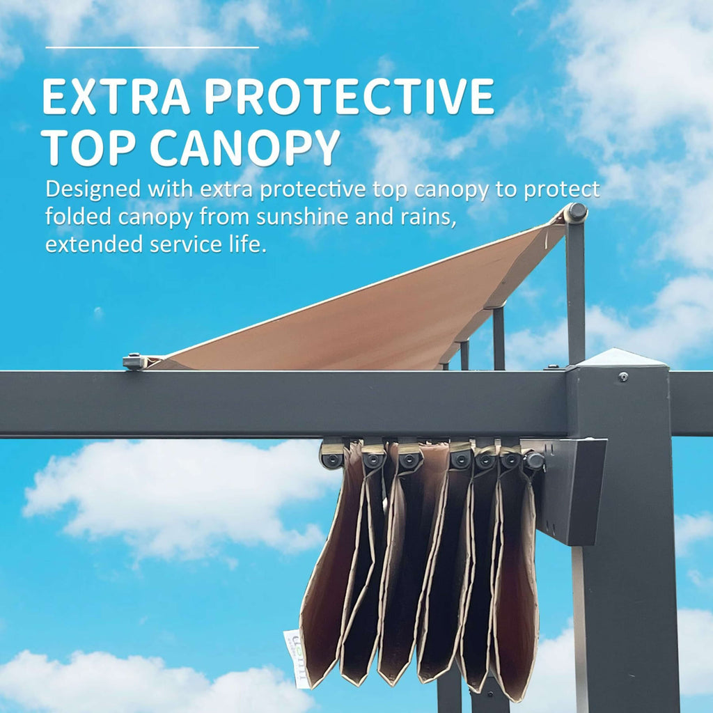 Heavy-Duty Outdoor Retractable Aluminum Pergola With Weather-Resistant Canopy