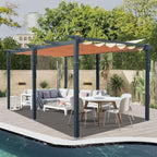 Heavy-Duty Outdoor Retractable Aluminum Pergola With Weather-Resistant Canopy