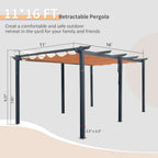 Heavy-Duty Outdoor Retractable Aluminum Pergola With Weather-Resistant Canopy