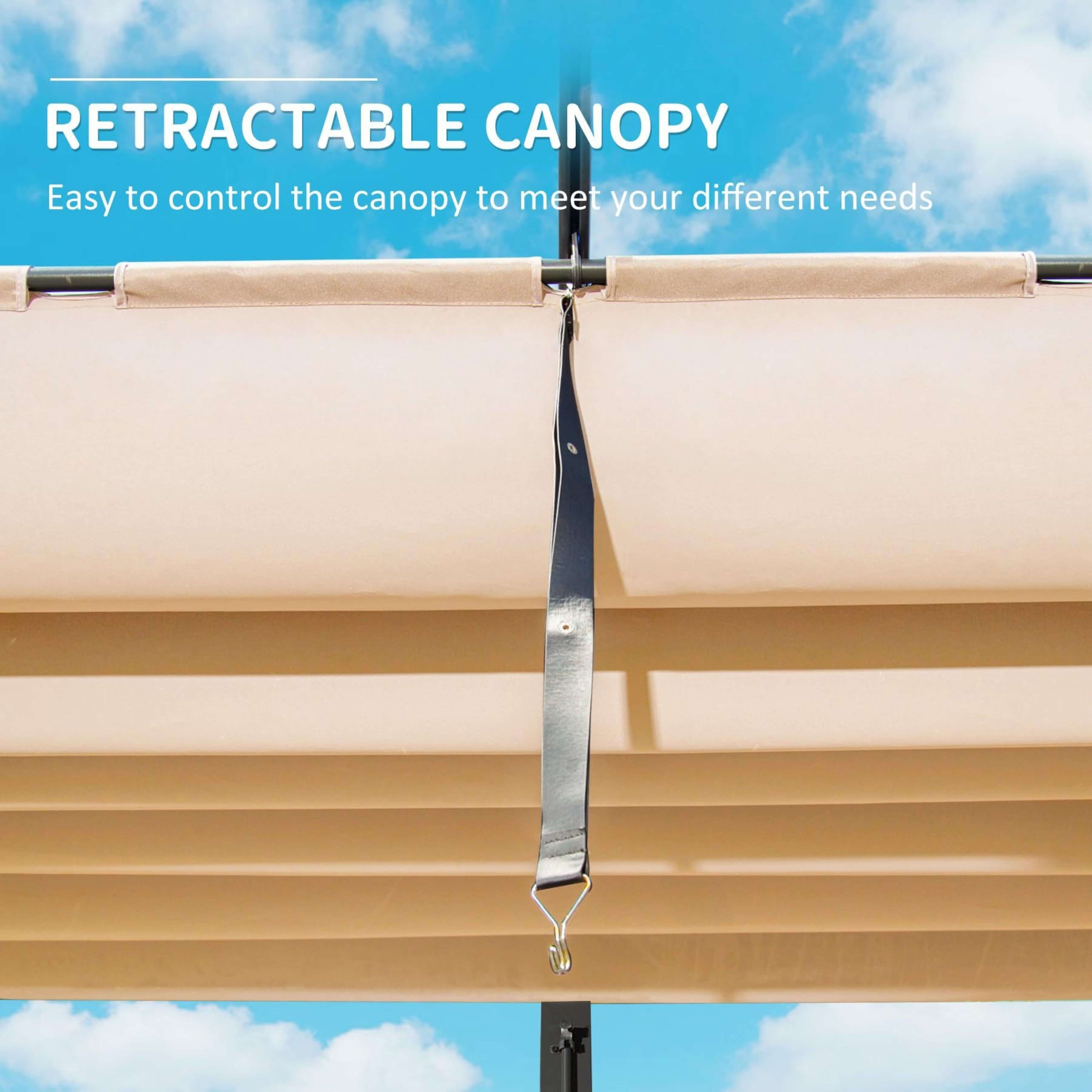 Heavy-Duty Outdoor Retractable Aluminum Pergola With Weather-Resistant Canopy