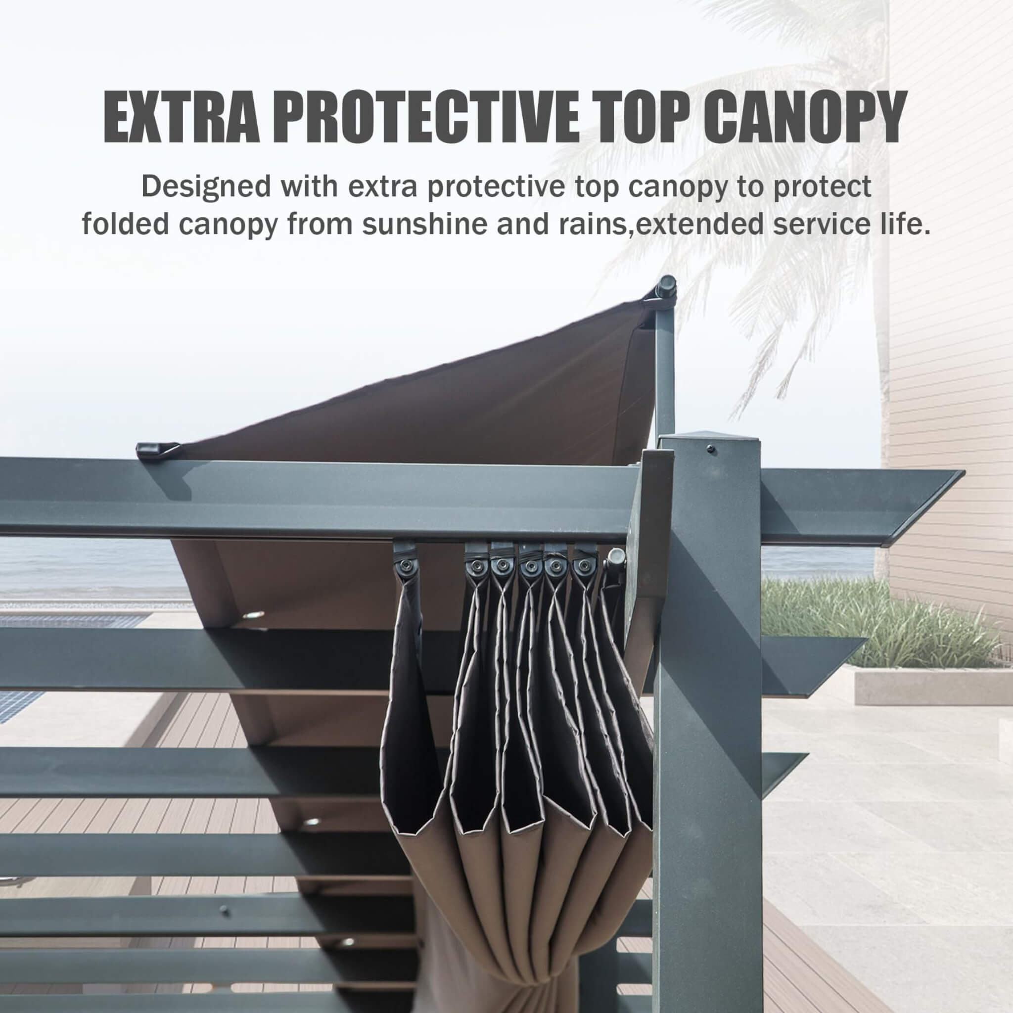 Premium Outdoor Retractable Aluminum Pergola Gazebo With Weather-Resistant Canopy