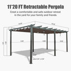 Premium Outdoor Retractable Aluminum Pergola Gazebo With Weather-Resistant Canopy
