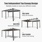Premium Outdoor Retractable Aluminum Pergola Gazebo With Weather-Resistant Canopy