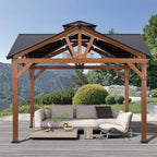 Premium Outdoor Cedar Wood Hardtop Gazebo With Galvanized Steel Roof [12x12FT]
