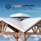 Premium Outdoor Cedar Wood Hardtop Gazebo With Galvanized Steel Roof [12x12FT]