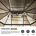 Extra Large Premium Outdoor All-Season Polycarbonate Hardtop Solarium Sunroom With Sliding Doors [12x15FT]