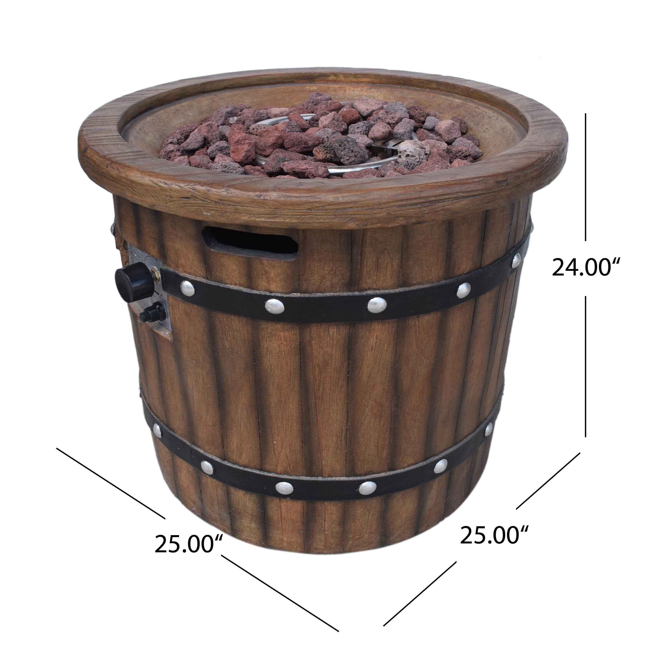 25" Round 40K BTU Liquid Propance Concrete Fire Pit