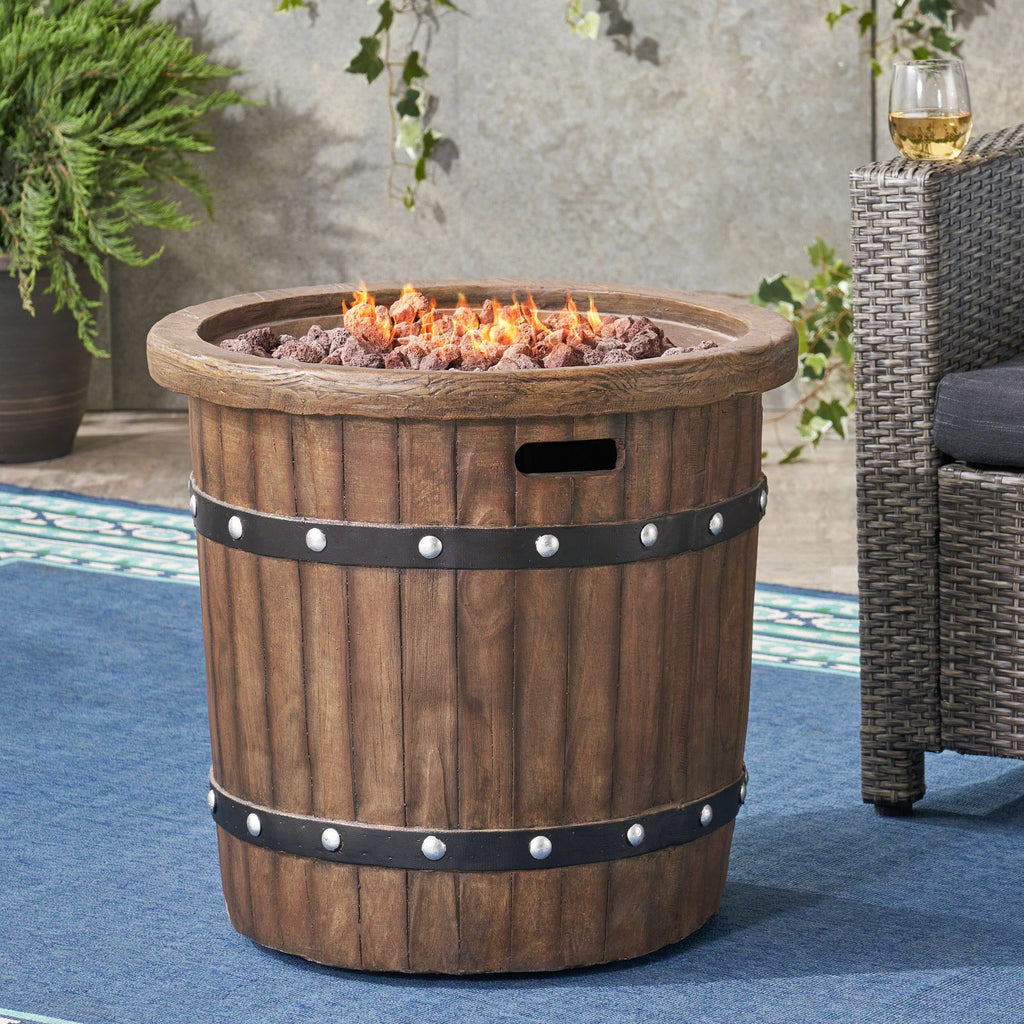 25" Round 40K BTU Liquid Propance Concrete Fire Pit