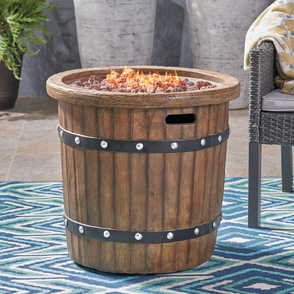 25" Round 40K BTU Liquid Propance Concrete Fire Pit