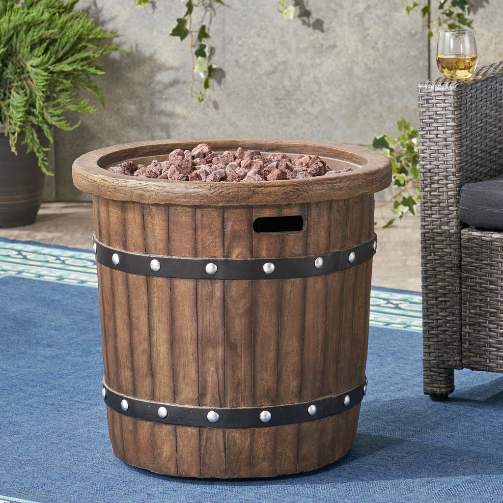25" Round 40K BTU Liquid Propance Concrete Fire Pit