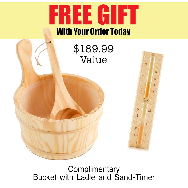 Golden Designs Kaskinen 6-Person Hybrid Outdoor Sauna – Canadian Red Cedar Interior