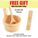 Golden Designs Kaskinen 6-Person Hybrid Outdoor Sauna – Canadian Red Cedar Interior