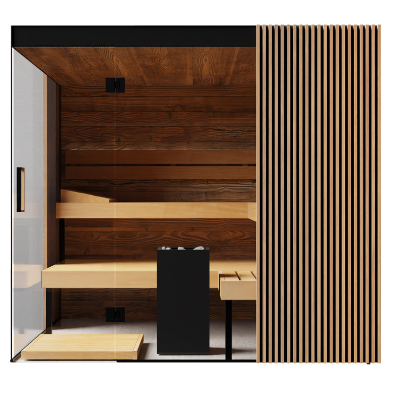 ThermaSol Aalto - Glass and Wood Panels, 3-4 Person, Indoor Sauna