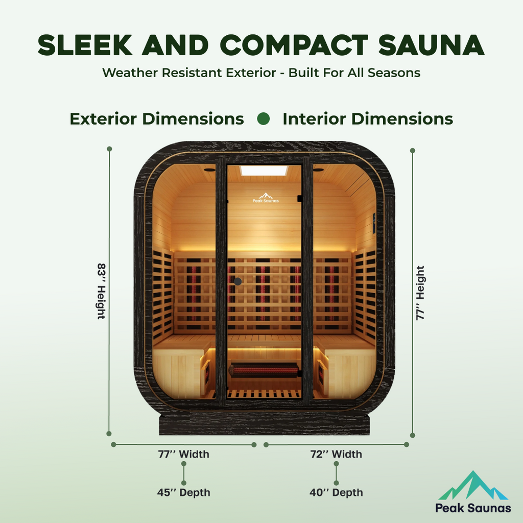 Peak Saunas El Capitan Luxury 4-Person Outdoor Full Spectrum Infrared Sauna with Smart WiFi App Control