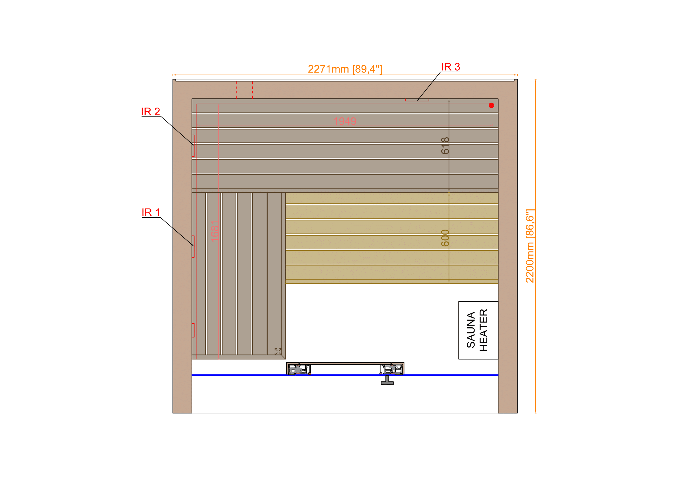 ThermaSol Fortis - Aspen, 3-4 Person, Outdoor Sauna