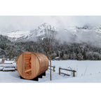 Golden Designs Zurich – 4 person Indoor Traditional Sauna – Hemlock, Touchscreen, Bluetooth, LED Lighting