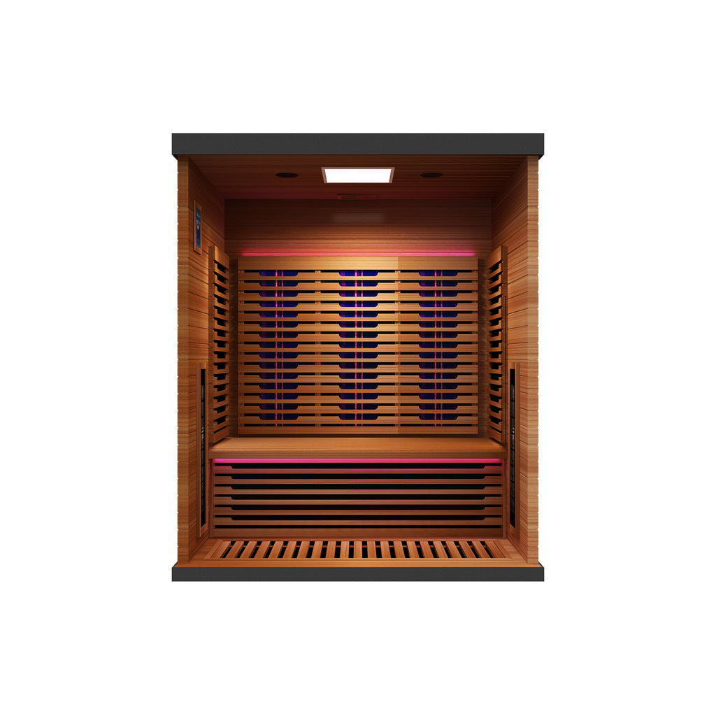 Peak Saunas Matterhorn Luxury 3-Person Full Spectrum Infrared Sauna with Two XL Medical-Grade Red Light Therapy Panels & Smart WiFi App Control