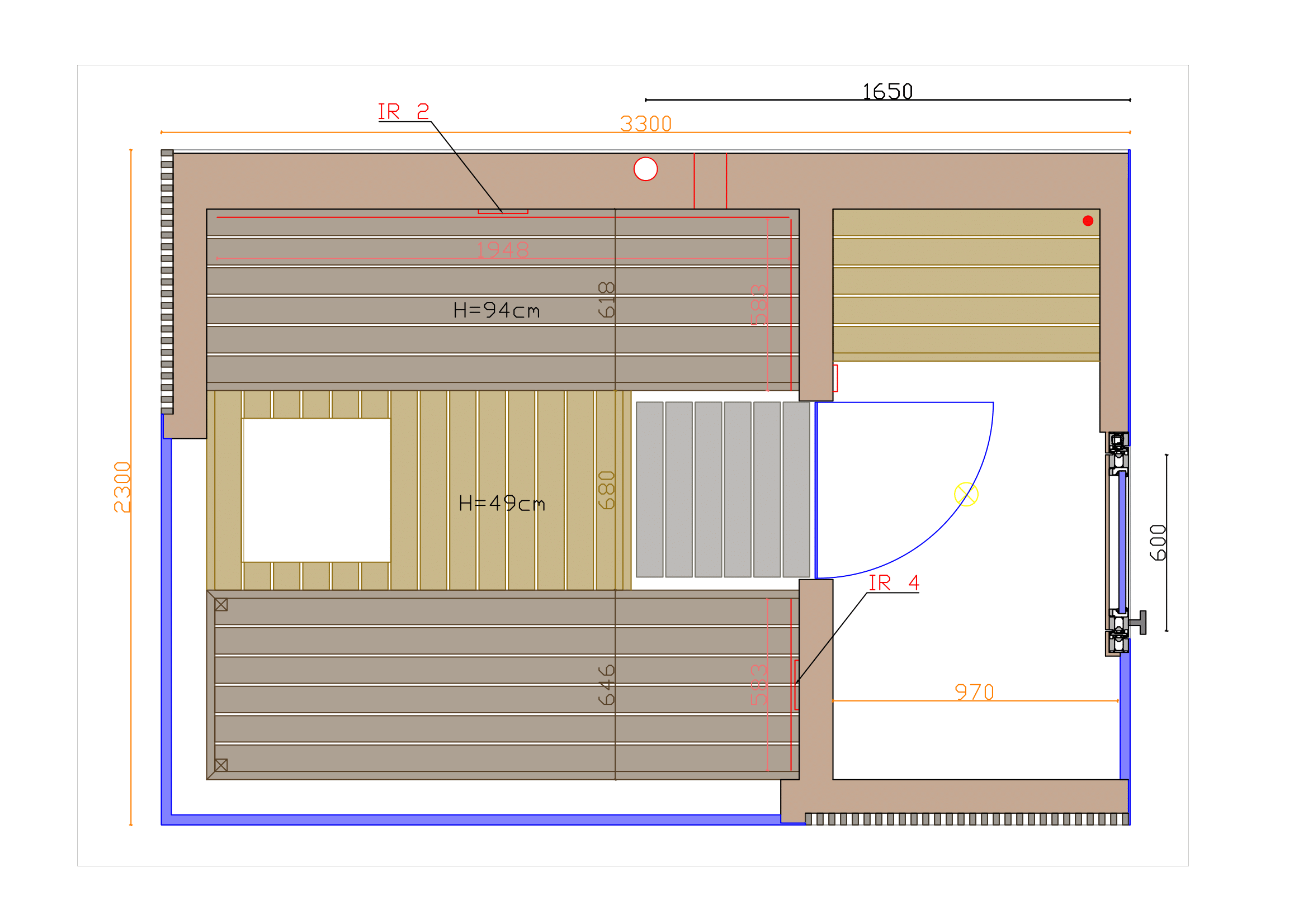 ThermaSol Ombra - Lapacho Wood, 4-6 Person, Outdoor Sauna