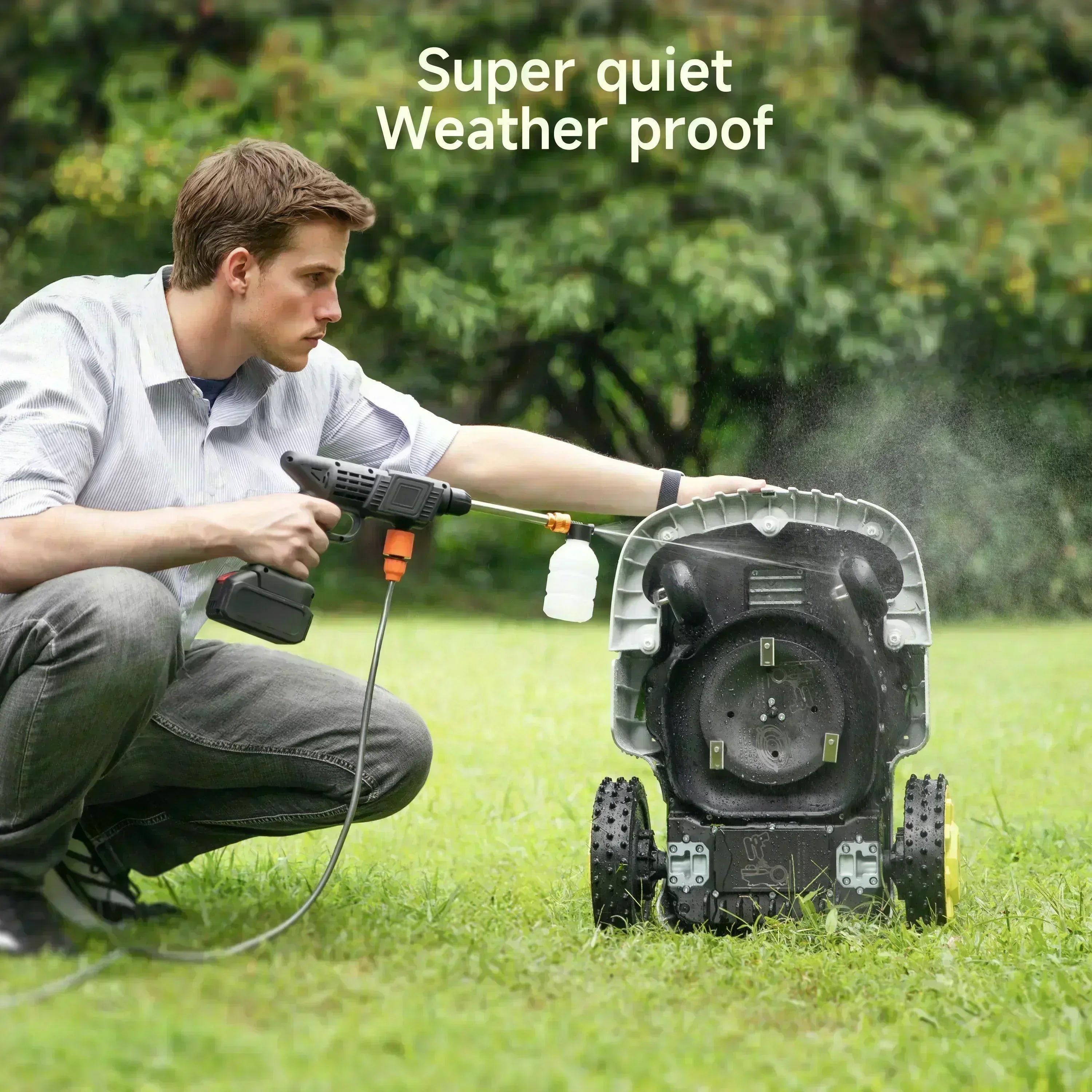 Titan‑100 Robotic Lawn Mower – Perimeter‑Free, Self‑Charging, Ultra‑Quiet Smart Mower for Up to 1.5‑Acre Lawns