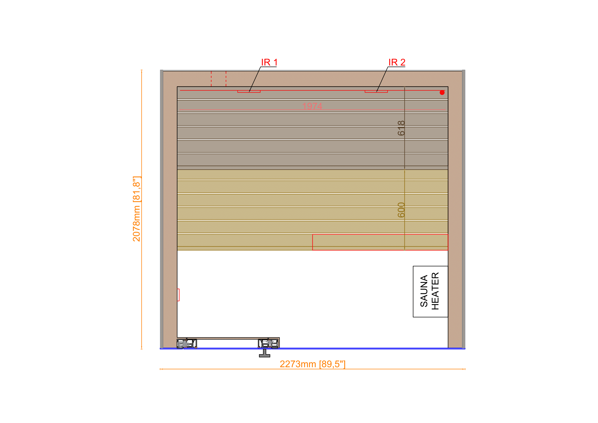 ThermaSol Spectra - Tyrol Panel, 3-4 Person, Outdoor Sauna