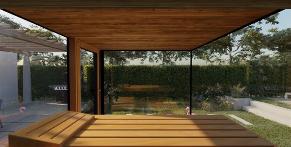 ThermaSol Vue - Front Panoramic Glass, 3-4 Person, Outdoor Sauna