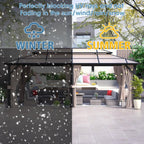 AXN Aluminum Outdoor Polycarbonate Hardtop Gazebo With UV Protection, [12x20FT]  Netting & Curtains (96815273)