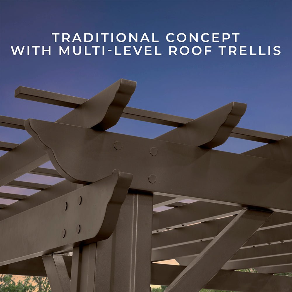 Heavy Duty Backyard Galvanized Steel Powder Coated Pergola [10x12FT]