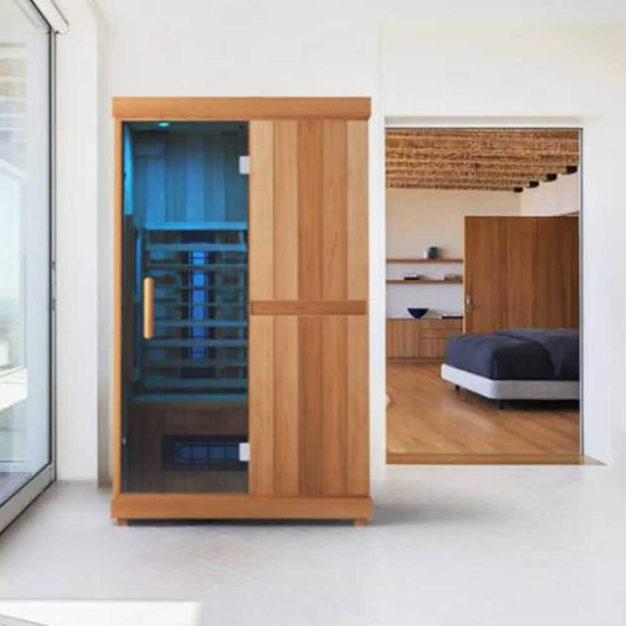 Finnmark FD-2 Full-Spectrum 2-Person Home Infrared Sauna With Built-In LCD Touchscreen Controller