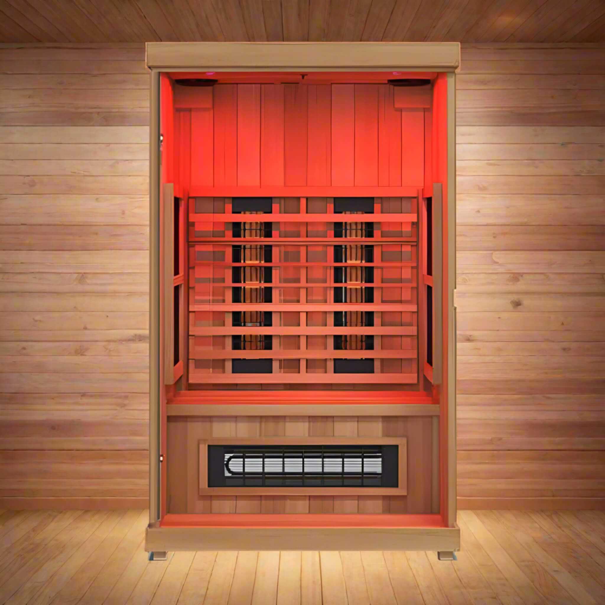 Finnmark FD-2 Full-Spectrum 2-Person Home Infrared Sauna With Built-In LCD Touchscreen Controller