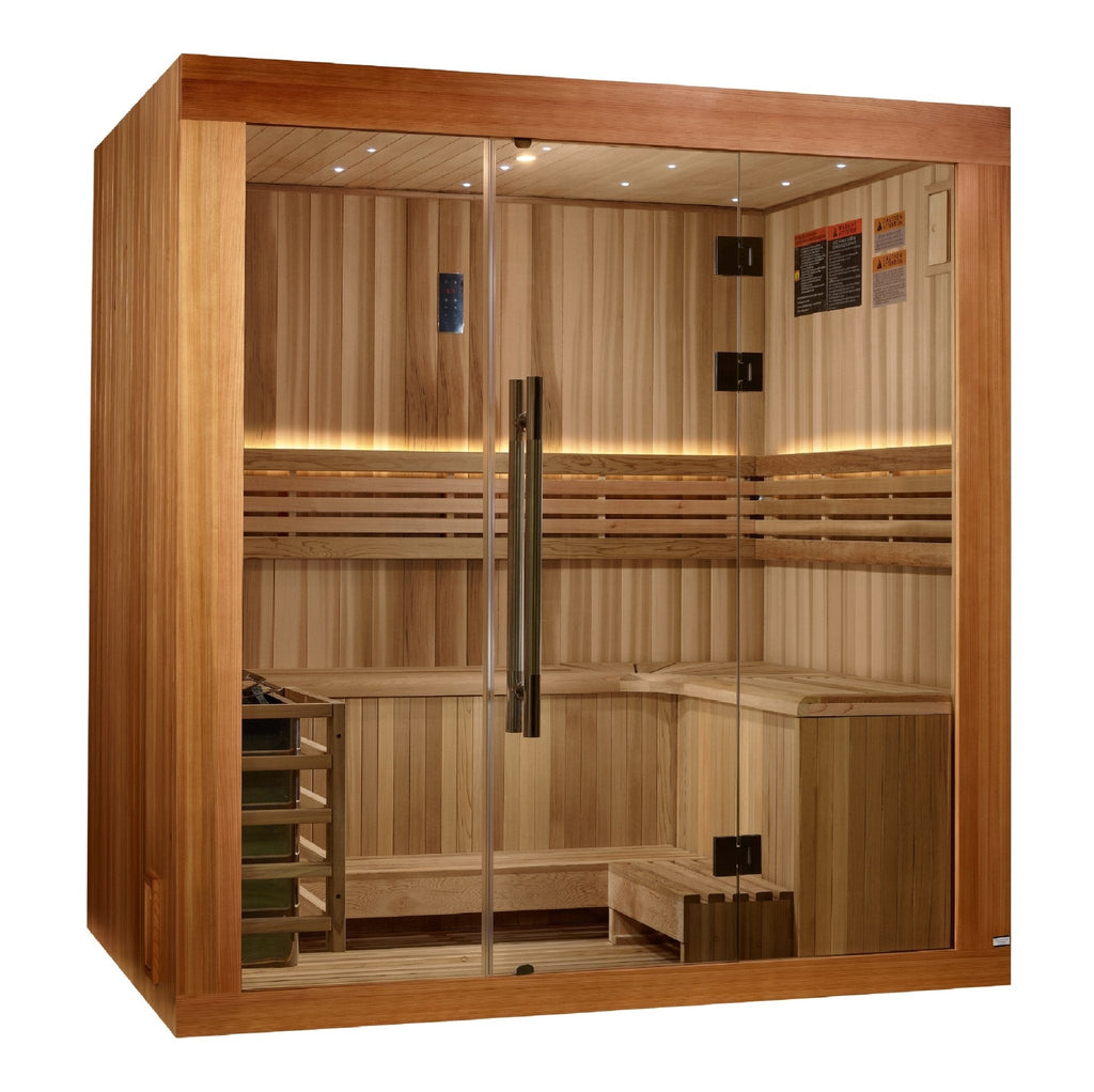 Golden Designs 2025 "Copenhagen Edition" 3-Person Traditional Sauna – Canadian Red Cedar & Pacific Premium Clear Cedar