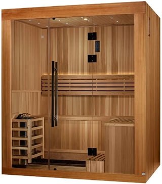 Golden Designs 2025 "Copenhagen Edition" 3-Person Traditional Sauna – Canadian Red Cedar & Pacific Premium Clear Cedar