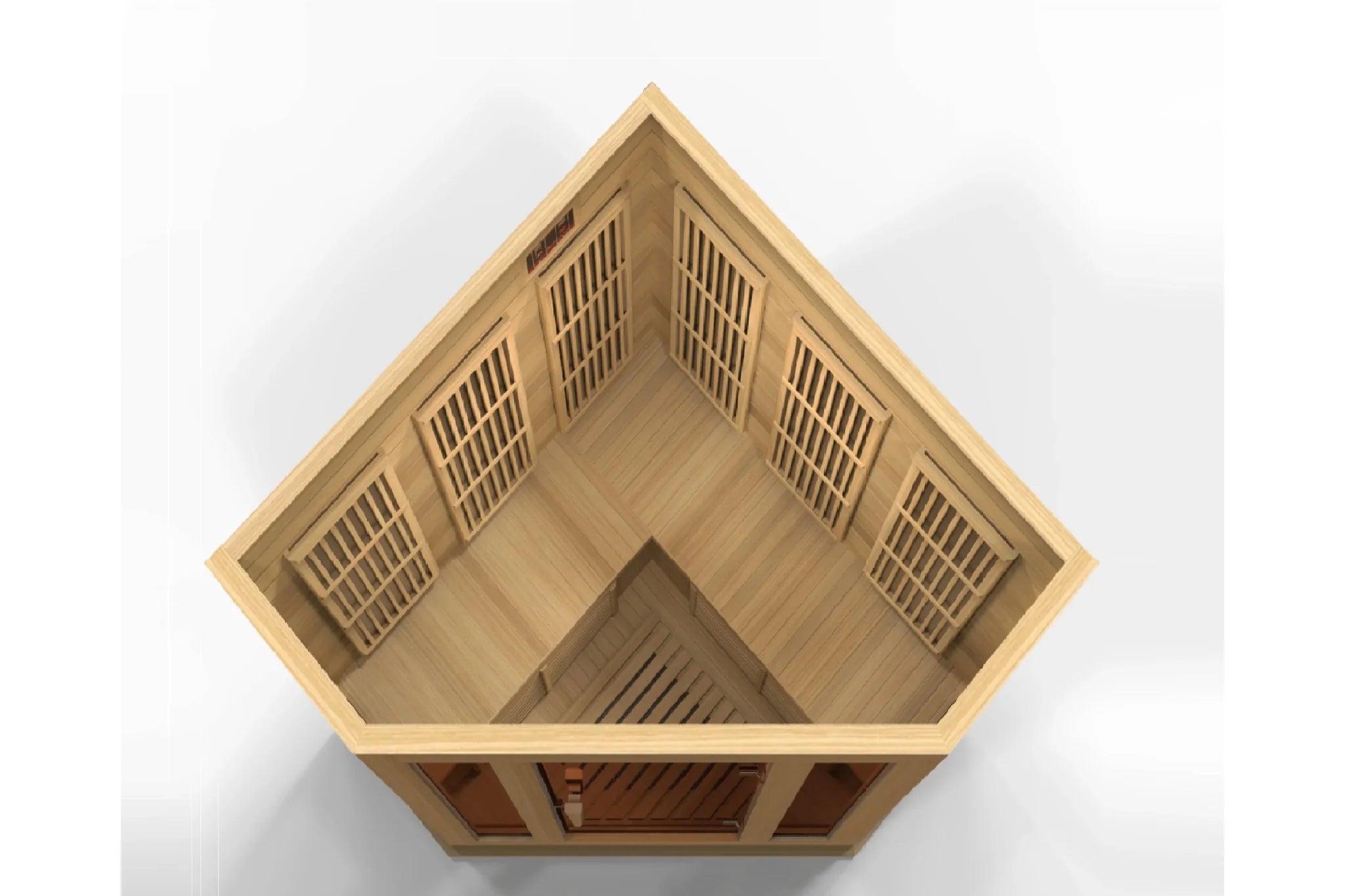 Maxxus 3-Person Corner Near Zero EMF FAR Infrared Sauna – Natural Reforested Canadian Hemlock Red Cedar Premium Home Wellness Haven