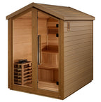 Golden Designs Savonlinna 3-Person Outdoor Traditional Sauna - Canadian Red Cedar Interior