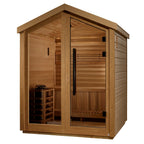 Golden Designs Savonlinna 3-Person Outdoor Traditional Sauna - Canadian Red Cedar Interior