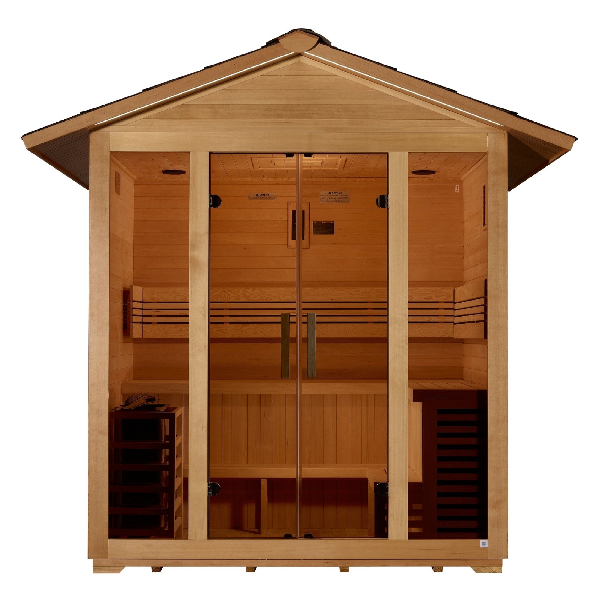 Golden Designs "Vorarlberg" 5-Person Traditional Outdoor Sauna - Canadian Hemlock