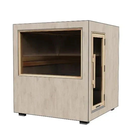 ThermaSol Solaris - Tile Oak, 2-5 Person, Solar-Powered Outdoor Sauna