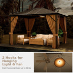 Premium Outdoor Hardtop Patio Gazebo W/ Galvanized Steel Top & Aluminum Frame [10x12FT]