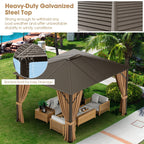Premium Outdoor Hardtop Patio Gazebo W/ Galvanized Steel Top & Aluminum Frame [10x12FT]