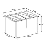 Large Outdoor Patio Pergola With Canopy & Retractable Sun Shades, Beige