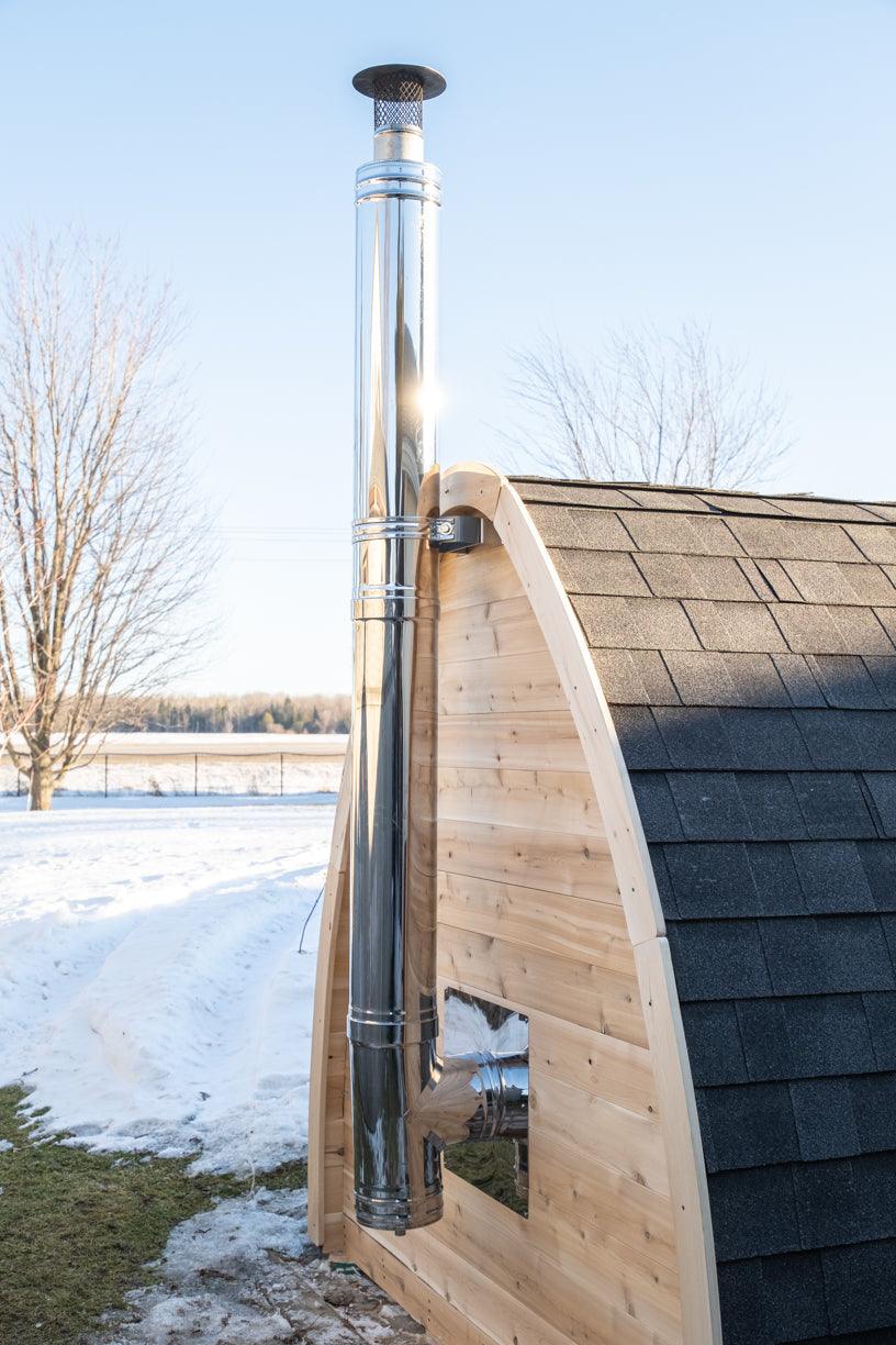 LeisureCraft CT MiniPOD Outdoor Sauna – 3-4 Person Cabin Sauna with Premium Cedar