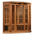 Maxxus 3-Person Corner Low EMF Far Infrared Sauna - Canadian Red Cedar Luxurious Home Wellness Oasis