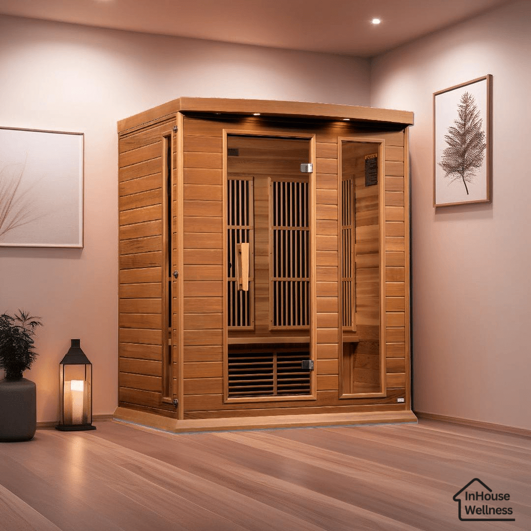 Maxxus 3-Person Low EMF FAR Infrared Sauna - Canadian Red Cedar |Deep Detox, Faster Recovery, At-Home Red Light Relaxation