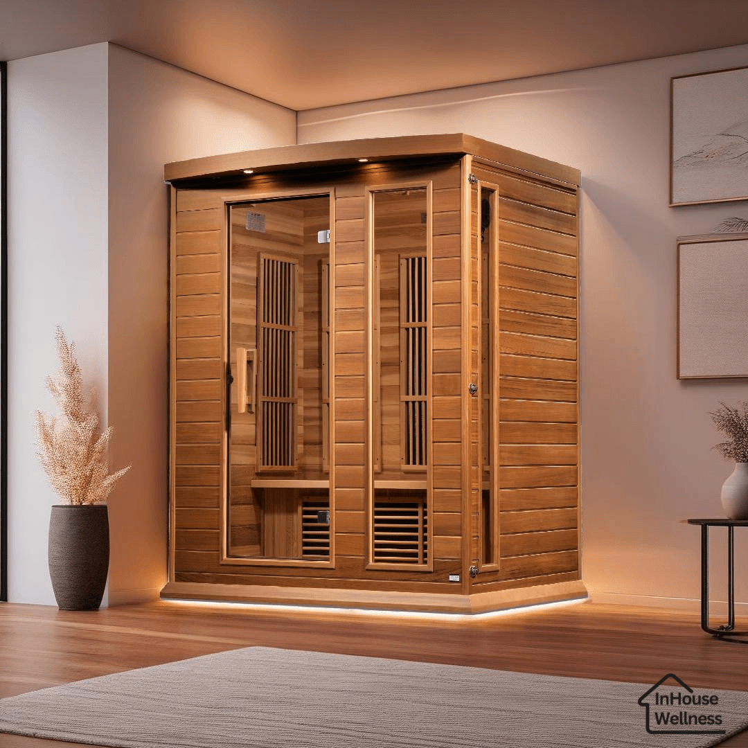 Maxxus 3-Person Low EMF FAR Infrared Sauna - Canadian Red Cedar |Deep Detox, Faster Recovery, At-Home Red Light Relaxation